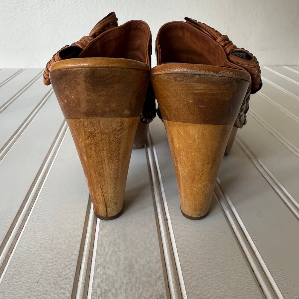 Miu Miu brown woven leather mules prominent bow size 8 - Picture 5 of 16
